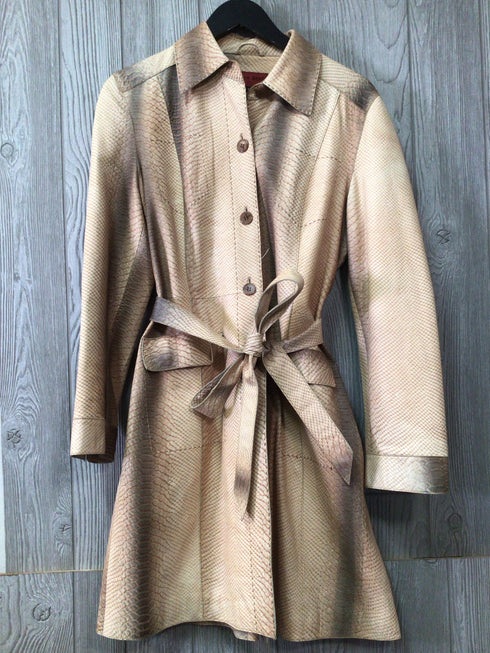 Nicola Berti Snake-pattern Leather Coat Size Medium pre-owned