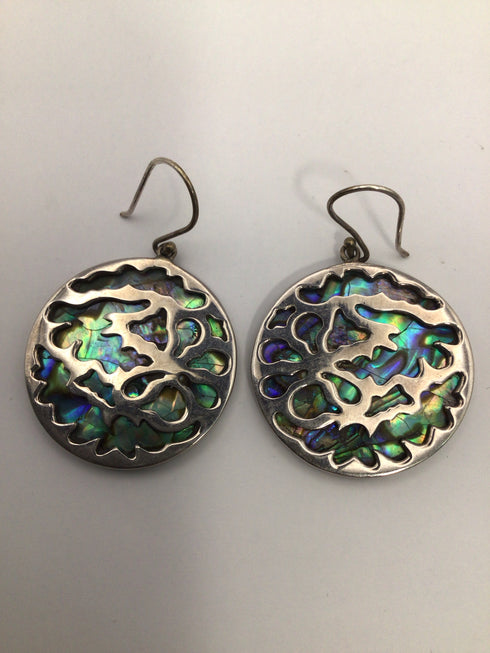 Silver + Abalone Earrings
