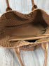 Anthropologie Faux Leather Woven Tote
