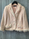 Teri Jon Skirt Suit Weave Fringe Size 6