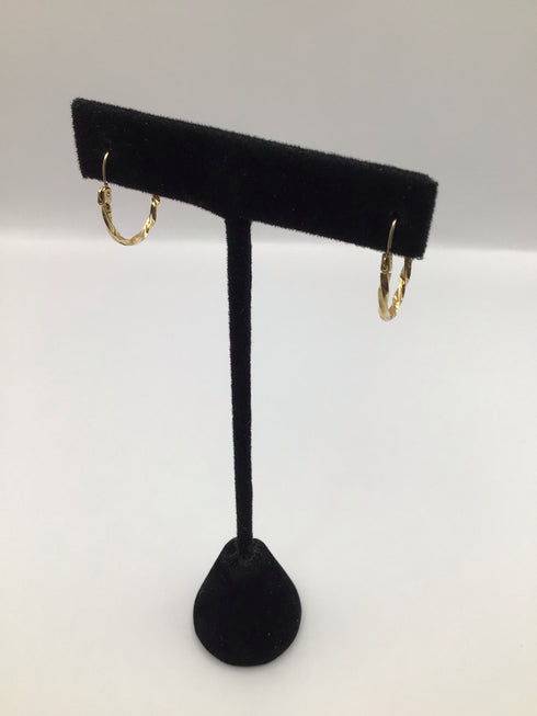 10k Yellow Gold Twisted Hoop 5/8" Vintage Earrings