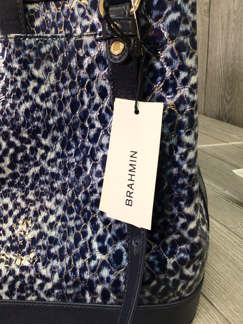 Brahmin Fiora Navy Meadowport Leather Purse