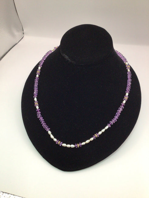 Amethyst freshwater pearl Necklace