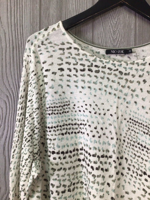 Nic + Zoe Sweater Linen bl Size 2X