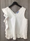 J. McLaughlin Athena Top Linen Size Large New Pre-owned