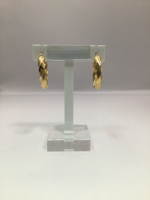 14k Gold Twisted Hoop Earrings