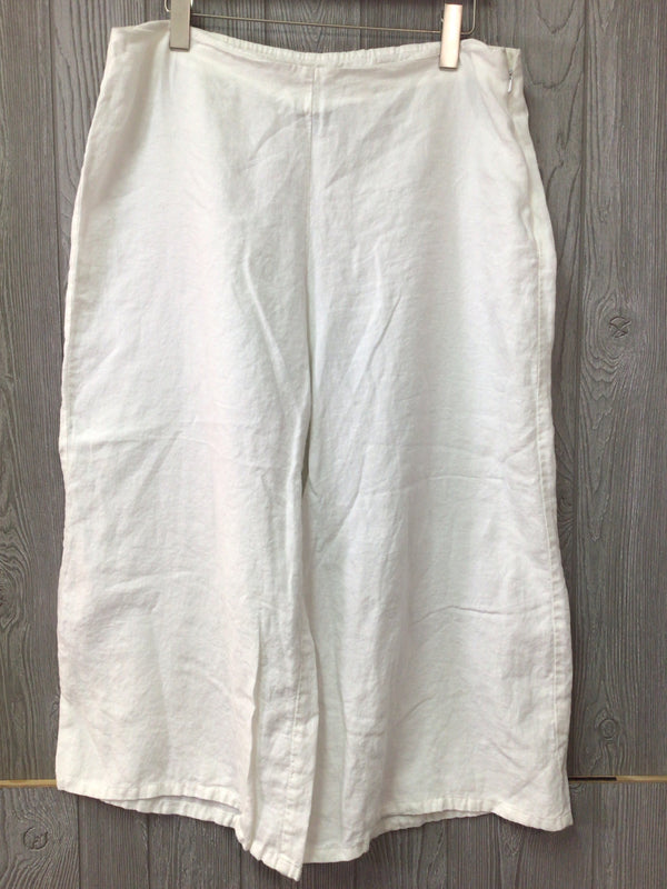 Eileen Fisher Linen Crop Wide Leg Pants Size Large