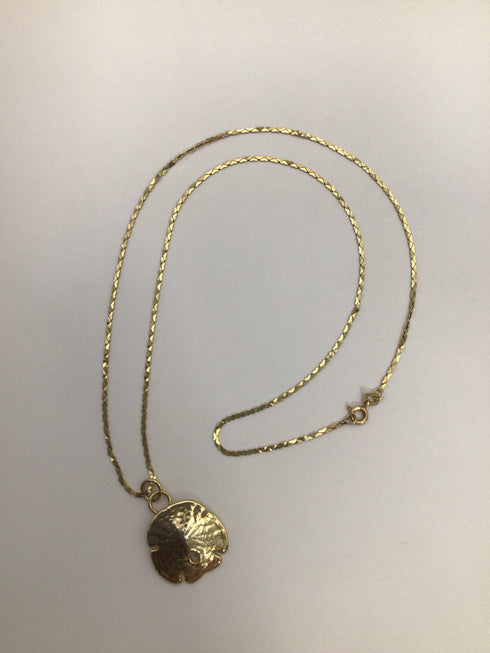 14k Gold Necklace + sand dollar pendant