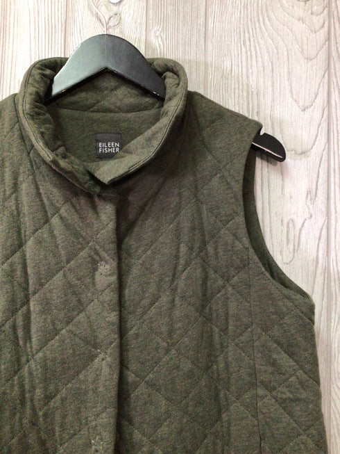 Eileen Fisher Quilted Flannel Vest Size Medium