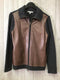 Neiman Marcus Cashmere Leather Panel Sweater Jacket Size Small