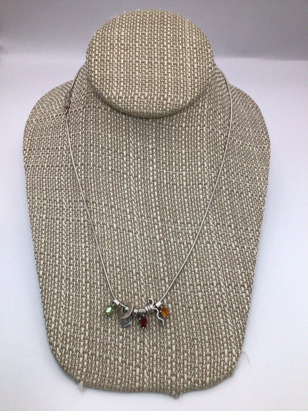 JZH modernist gemstone accent Necklace