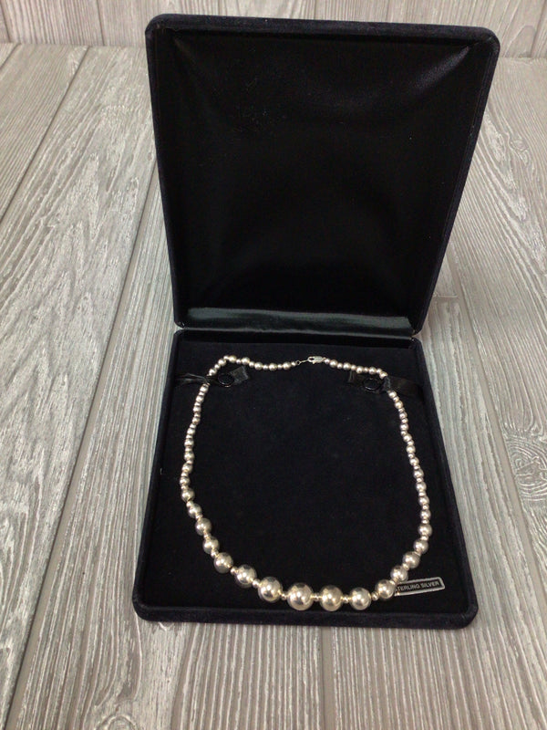 Graduated Sterling Bead Necklace