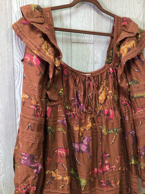 Farm Rio Dotted Horse Maxi Dress Size X-Large New