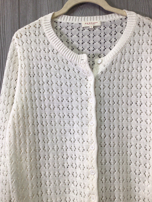 Demylee Pointelle Cardigan Cotton-linen Size Medium