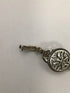 Silver Round flower medallion link Bracelet Vintage