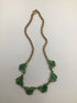 Carved Jade Butterfly Statement Necklace 14k Gold rope Vintage