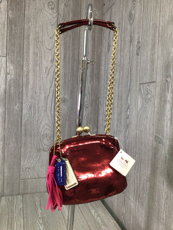 Coach Poppy Crimson Sequin Frame Bag 21218 B4/CM New with tags Evening Bag