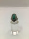 Silver Oval Green Turquoise Ring