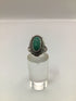 Silver Oval Green Turquoise Ring