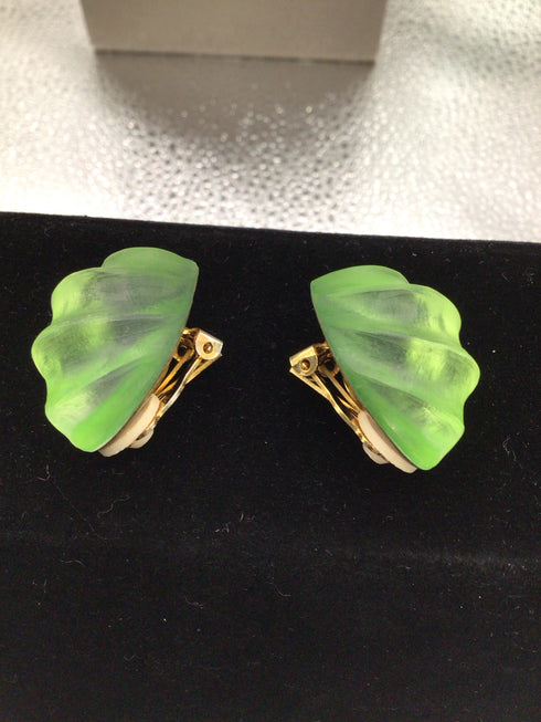 Alexis Bittar Green Oval Earrings clip-on