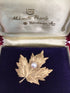 Mikimoto Brooch Earring set 14k Gold 6mm Akoya Pearl Estate