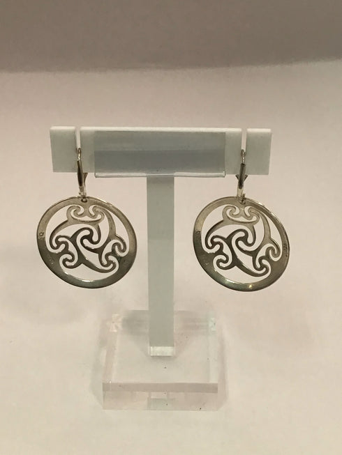 Triskele Silver Drop Earrings