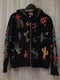 Johnny Was Sweatshirt Embroidered Zip Up Hooded Size Small