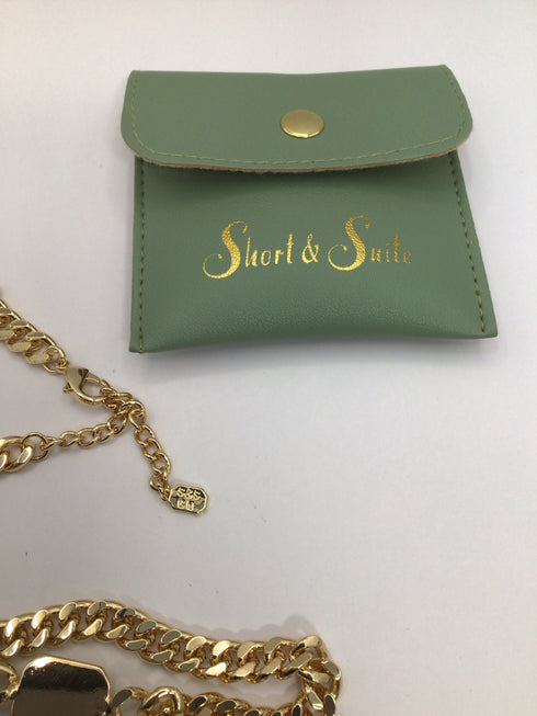 Short & Suite 14k Gold Plate Chunky Necklace and Earrings New SET