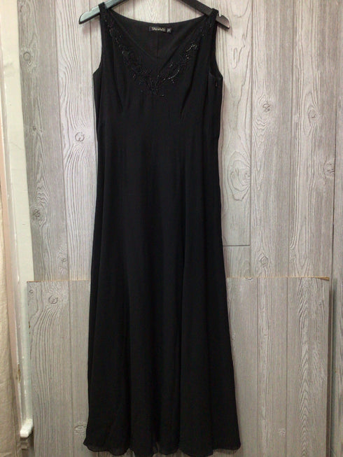 Tahari Dress Maxi Silk Beaded Size 8