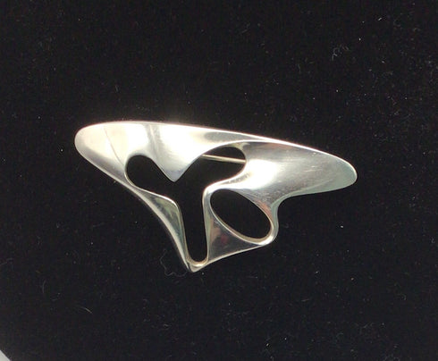 Georg Jensen Amoeba by Henning Sterling Brooch Vintage Estate