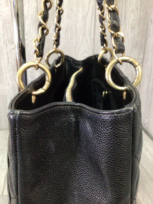 Chanel Grand Shopping Tote Quilted Caviar Leather Vintage GST