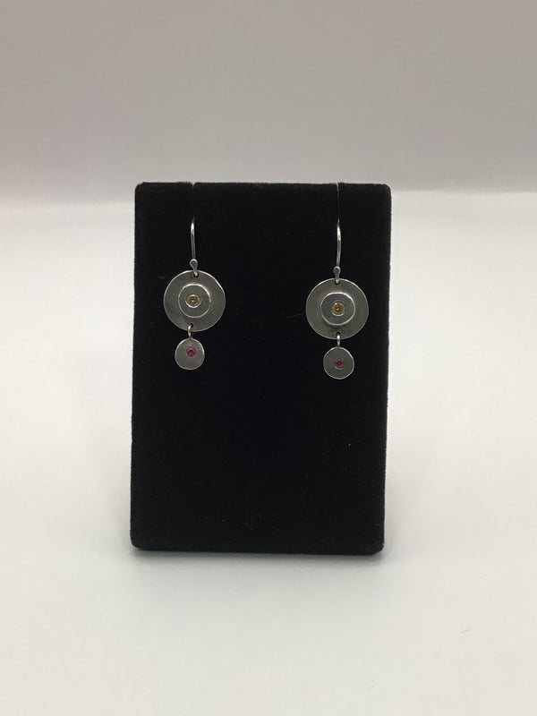 Citrine + ruby Drop Earrings