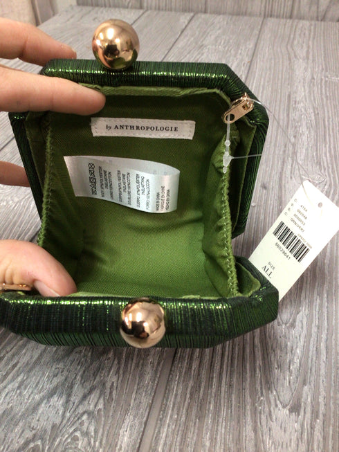 Anthropologie Metallic Mini clutch Evening Bag Emerald Green New