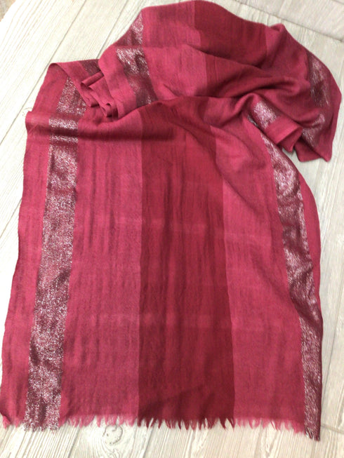 Eileen Fisher Majenta Merino Wool Fringe Scarf