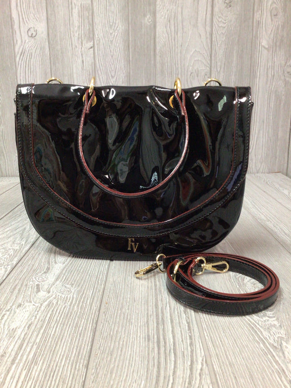 Frances Valentine Black flap front Patent Leather Purse