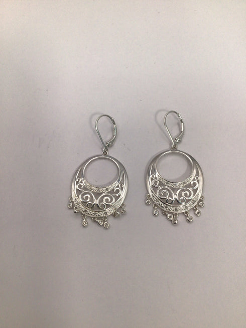 Silver Drop Crystal Earrings