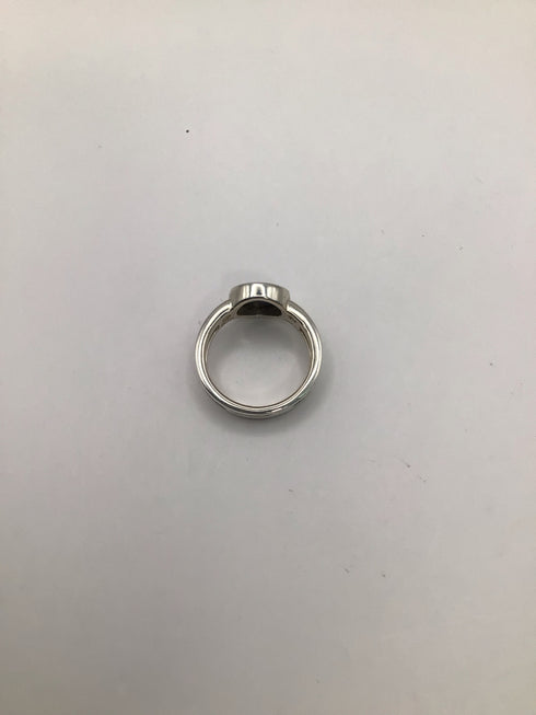 Silver Round Hematite Ring