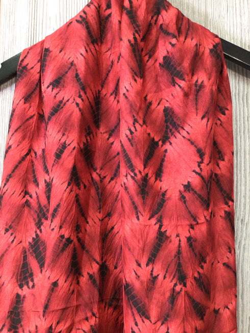 Eileen Fisher Red shibori Silk Scarf