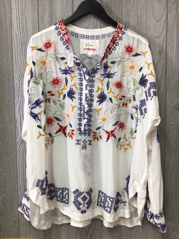 Johnny Was Biya Mariposa Silk Top Size Medium New