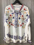 Johnny Was Biya Mariposa Silk Top Size Medium New