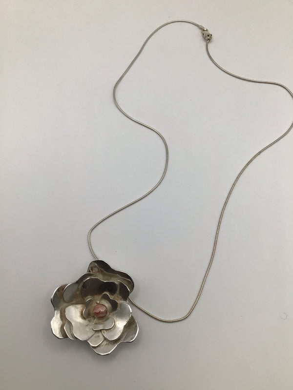 Handmade Sterling Flower Necklace