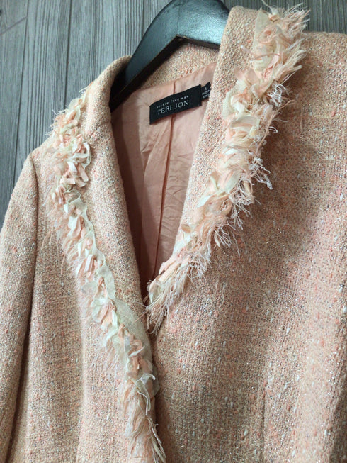 Teri Jon Skirt Suit Weave Fringe Size 6