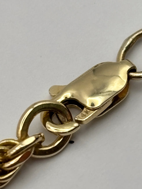 14k Gold + Diamond Rope Necklace 14" Estate Pre-owned