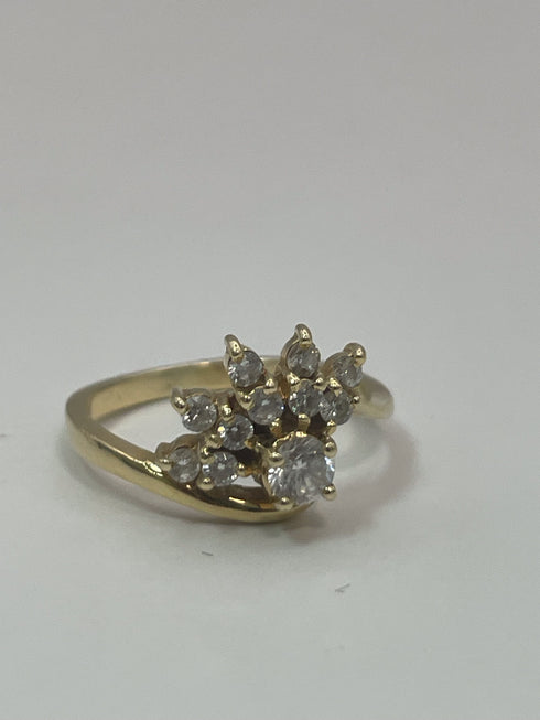 14k Gold Diamond Vintage Ring