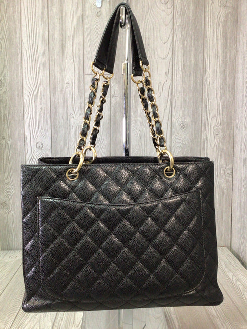 Chanel Grand Shopping Tote Quilted Caviar Leather Vintage GST