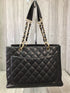 Chanel Grand Shopping Tote Quilted Caviar Leather Vintage GST