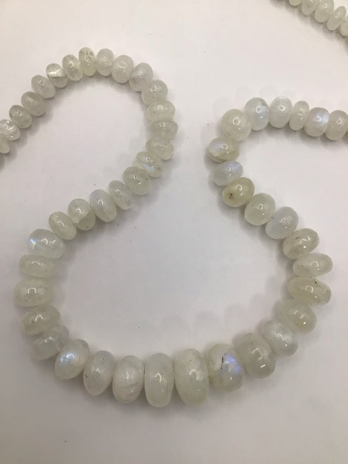 Graduated Rondelle Moonstone 20" Necklace