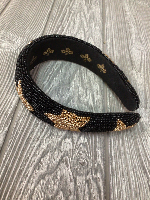 l. erikson Black Beaded Headband