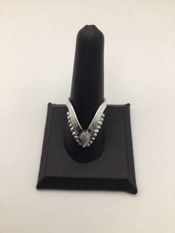 V-shaped Moonstone Ring