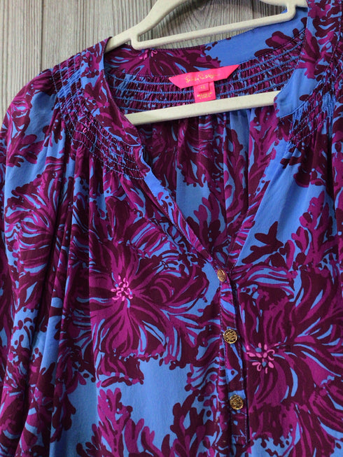 Lilly Pulitzer silk Blouse Size X-Large